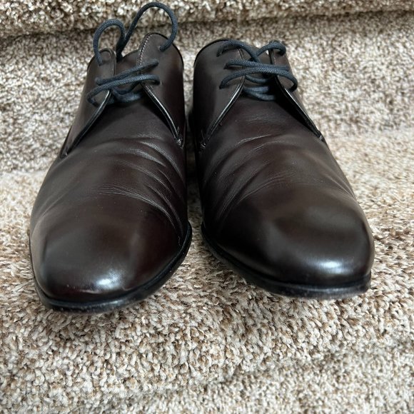 Gucci Men\'s Brown Leather Round Toe Lace Up Oxford Dress Shoes main image 15